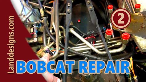 remove a stuck hydralic hose on bobcat skid steer|bobcat s220 lift hose replacement.